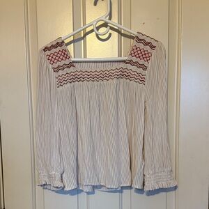 Square Neck Embroidered Women's Blouse